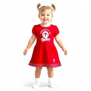 Philadelphia Phillies MLB Baseball Red Girl’s Size 2T Dress